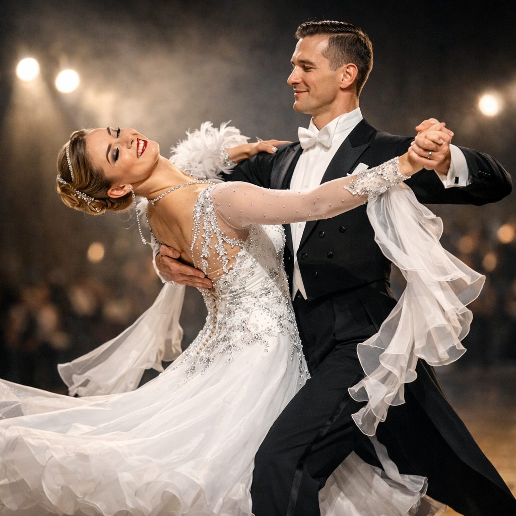 Para tańczy w sali Quicksteps